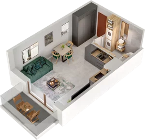 1 pokój, mieszkanie 29,61 m², piętro 5, oferta nr B94, Witosa Park, Poznań, Winiary, Winiary, ul. Piątkowska 165 A-B