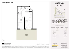 2 pokoje, mieszkanie 51,45 m², parter, oferta nr A31, Witosa Park, Poznań, Winiary, Winiary, ul. Piątkowska 165 A-B