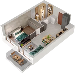 2 pokoje, mieszkanie 39,33 m², piętro 2, oferta nr A38, Witosa Park, Poznań, Winiary, Winiary, ul. Piątkowska 165 A-B
