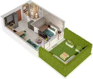 2 pokoje, mieszkanie 37,97 m², piętro 1, oferta nr A79, Witosa Park, Poznań, Winiary, Winiary, ul. Piątkowska 165 A-B