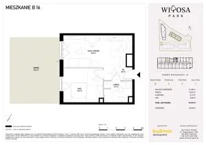 2 pokoje, mieszkanie 44,04 m², piętro 1, oferta nr B21, Witosa Park, Poznań, Winiary, Winiary, ul. Piątkowska 165 A-B