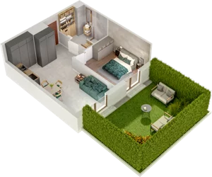 2 pokoje, mieszkanie 44,04 m², piętro 1, oferta nr B21, Witosa Park, Poznań, Winiary, Winiary, ul. Piątkowska 165 A-B