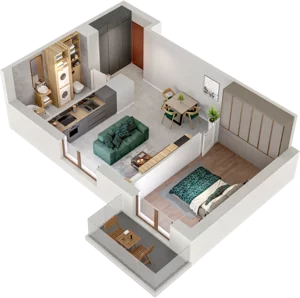 2 pokoje, mieszkanie 44,04 m², piętro 1, oferta nr B21, Witosa Park, Poznań, Winiary, Winiary, ul. Piątkowska 165 A-B