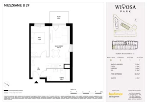 2 pokoje, mieszkanie 40,37 m², piętro 1, oferta nr B29, Witosa Park, Poznań, Winiary, Winiary, ul. Piątkowska 165 A-B