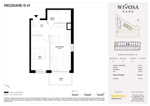 2 pokoje, mieszkanie 41,64 m², piętro 2, oferta nr B49, Witosa Park, Poznań, Winiary, Winiary, ul. Piątkowska 165 A-B