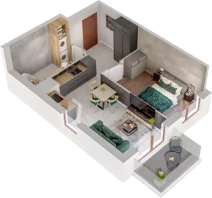 2 pokoje, mieszkanie 40,37 m², piętro 3, oferta nr B67, Witosa Park, Poznań, Winiary, Winiary, ul. Piątkowska 165 A-B