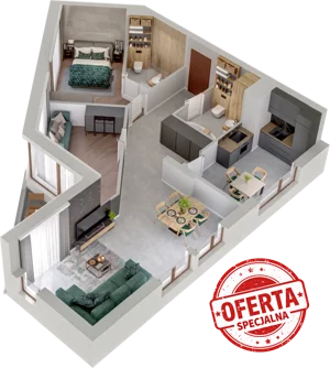 3 pokoje, mieszkanie 80,71 m², piętro 2, oferta nr A6, Witosa Park, Poznań, Winiary, Winiary, ul. Piątkowska 165 A-B
