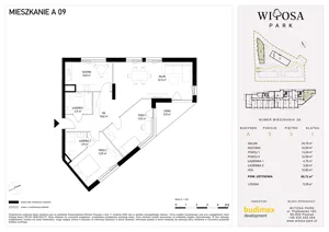 3 pokoje, mieszkanie 80,71 m², piętro 3, oferta nr A9, Witosa Park, Poznań, Winiary, Winiary, ul. Piątkowska 165 A-B