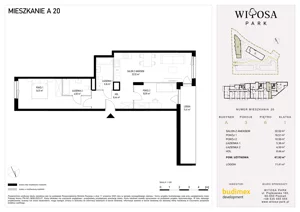 3 pokoje, mieszkanie 67,92 m², piętro 6, oferta nr A20, Witosa Park, Poznań, Winiary, Winiary, ul. Piątkowska 165 A-B