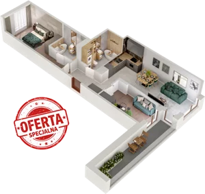 3 pokoje, mieszkanie 67,92 m², piętro 6, oferta nr A20, Witosa Park, Poznań, Winiary, Winiary, ul. Piątkowska 165 A-B