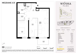 3 pokoje, mieszkanie 69,48 m², piętro 1, oferta nr A35, Witosa Park, Poznań, Winiary, Winiary, ul. Piątkowska 165 A-B