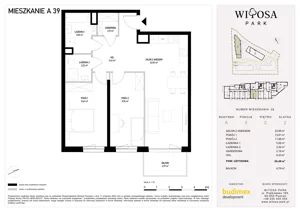 3 pokoje, mieszkanie 69,48 m², piętro 2, oferta nr A39, Witosa Park, Poznań, Winiary, Winiary, ul. Piątkowska 165 A-B