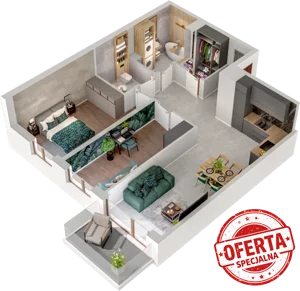 3 pokoje, mieszkanie 69,48 m², piętro 2, oferta nr A39, Witosa Park, Poznań, Winiary, Winiary, ul. Piątkowska 165 A-B