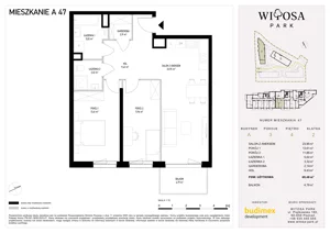 3 pokoje, mieszkanie 69,48 m², piętro 4, oferta nr A47, Witosa Park, Poznań, Winiary, Winiary, ul. Piątkowska 165 A-B