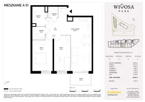 3 pokoje, mieszkanie 69,48 m², piętro 5, oferta nr A51, Witosa Park, Poznań, Winiary, Winiary, ul. Piątkowska 165 A-B