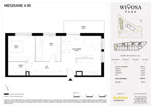 3 pokoje, mieszkanie 65,88 m², piętro 1, oferta nr A80, Witosa Park, Poznań, Winiary, Winiary, ul. Piątkowska 165 A-B