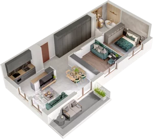 3 pokoje, mieszkanie 65,88 m², piętro 1, oferta nr A80, Witosa Park, Poznań, Winiary, Winiary, ul. Piątkowska 165 A-B