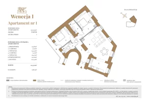 3 pokoje, mieszkanie 104,12 m², parter, oferta nr LM1, Wenecja 1, Kraków, Stare Miasto, Piasek, ul. Wenecja / Garncarska