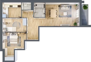 3 pokoje, mieszkanie 68,60 m², piętro 1, oferta nr B/3, Pilotów 21, Gdańsk, Zaspa, Zaspa-Młyniec, ul. Pilotów 21
