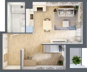 1 pokój, mieszkanie 36,55 m², parter, oferta nr C/1, Pilotów 21, Gdańsk, Zaspa, Zaspa-Młyniec, ul. Pilotów 21