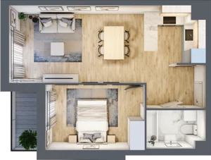 2 pokoje, mieszkanie 42,64 m², parter, oferta nr C/5, Pilotów 21, Gdańsk, Zaspa, Zaspa-Młyniec, ul. Pilotów 21
