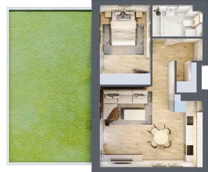 2 pokoje, mieszkanie 44,28 m², parter, oferta nr M04, Villa Terra, Polanica-Zdrój, ul. Mickiewicza 2C