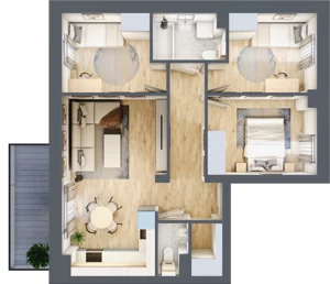 4 pokoje, mieszkanie 61,50 m², piętro 1, oferta nr M13, Villa Terra, Polanica-Zdrój, ul. Mickiewicza 2C
