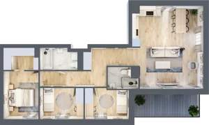 4 pokoje, mieszkanie 81,88 m², piętro 3, oferta nr M21, Villa Terra, Polanica-Zdrój, ul. Mickiewicza 2C
