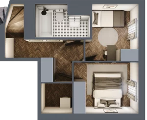 4 pokoje, mieszkanie 69,69 m², parter, oferta nr A6.1, Tarasy Moderno, Kraków, Łagiewniki-Borek Fałęcki, ul. Zbrojarzy