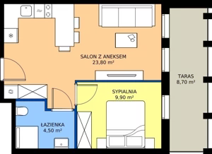 2 pokoje, apartament inwestycyjny 38,20 m², piętro 2, oferta nr E.201, Baltic Park Fort, Świnoujście, ul. Uzdrowiskowa