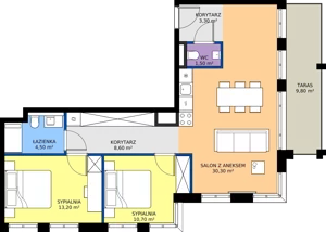 3 pokoje, apartament inwestycyjny 71,40 m², piętro 2, oferta nr G.202, Baltic Park Fort, Świnoujście, ul. Uzdrowiskowa