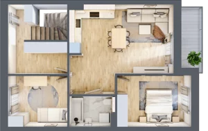 3 pokoje, mieszkanie 57,09 m², piętro 1, oferta nr M13, Osiedle Zacisze Nagawczyna, Nagawczyna, Nagawczyna