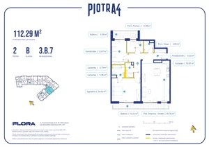 2 pokoje, mieszkanie 112,29 m², piętro 2, oferta nr 3.B.7, Piotra 4, Gdynia, Śródmieście, ul. Św. Piotra 4