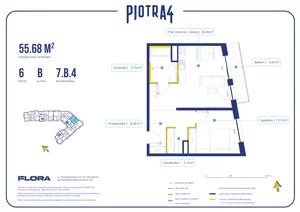 2 pokoje, mieszkanie 55,68 m², piętro 6, oferta nr 7.B.4, Piotra 4, Gdynia, Śródmieście, ul. Św. Piotra 4