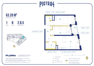 3 pokoje, mieszkanie 63,28 m², piętro 1, oferta nr 2.B.5, Piotra 4, Gdynia, Śródmieście, ul. Św. Piotra 4