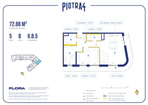 3 pokoje, mieszkanie 72,88 m², piętro 5, oferta nr 6.B.5, Piotra 4, Gdynia, Śródmieście, ul. Św. Piotra 4