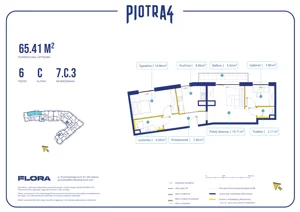 3 pokoje, mieszkanie 65,41 m², piętro 6, oferta nr 7.C.3, Piotra 4, Gdynia, Śródmieście, ul. Św. Piotra 4