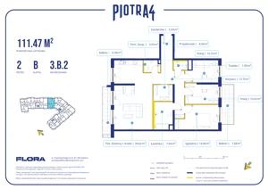 4 pokoje, mieszkanie 111,47 m², piętro 2, oferta nr 3.B.2, Piotra 4, Gdynia, Śródmieście, ul. Św. Piotra 4