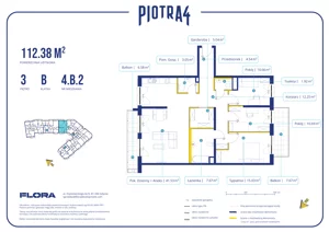 4 pokoje, mieszkanie 112,38 m², piętro 3, oferta nr 4.B.2, Piotra 4, Gdynia, Śródmieście, ul. Św. Piotra 4