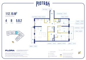 4 pokoje, mieszkanie 112,15 m², piętro 4, oferta nr 5.B.2, Piotra 4, Gdynia, Śródmieście, ul. Św. Piotra 4