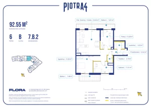 4 pokoje, mieszkanie 92,55 m², piętro 6, oferta nr 7.B.2, Piotra 4, Gdynia, Śródmieście, ul. Św. Piotra 4
