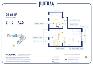 4 pokoje, mieszkanie 79,49 m², piętro 6, oferta nr 7.C.5, Piotra 4, Gdynia, Śródmieście, ul. Św. Piotra 4