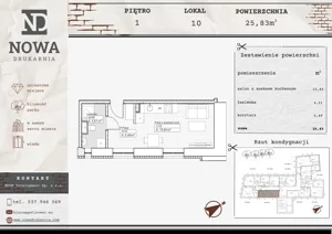 1 pokój, mieszkanie 25,83 m², piętro 1, oferta nr M10, Nowa Drukarnia, Stargard, ul. Andersa 3