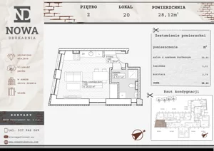 1 pokój, mieszkanie 28,12 m², piętro 2, oferta nr M20, Nowa Drukarnia, Stargard, ul. Andersa 3