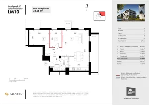 3 pokoje, mieszkanie 73,65 m², piętro 1, oferta nr K10, Osiedle Dębowy Park - budynek K, Siemianowice Śląskie, Bytków, ul. Oświęcimska 7a