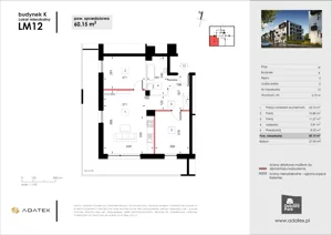 3 pokoje, mieszkanie 60,15 m², piętro 2, oferta nr K12, Osiedle Dębowy Park - budynek K, Siemianowice Śląskie, Bytków, ul. Oświęcimska 7a