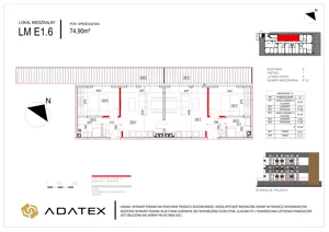 4 pokoje, mieszkanie 74,90 m², piętro 1, oferta nr E.1.6, Osiedle Nowa Dąbrowa, Dąbrowa Górnicza, Gołonóg, ul. Graniczna 14