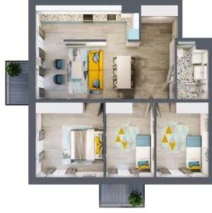 4 pokoje, mieszkanie 84,53 m², piętro 2, oferta nr E.2.1, Osiedle Nowa Dąbrowa, Dąbrowa Górnicza, Gołonóg, ul. Graniczna 14