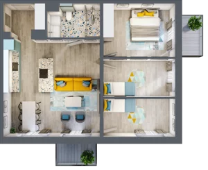4 pokoje, mieszkanie 70,69 m², piętro 2, oferta nr E.2.4, Osiedle Nowa Dąbrowa, Dąbrowa Górnicza, Gołonóg, ul. Graniczna 14