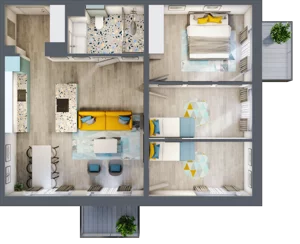 4 pokoje, mieszkanie 70,69 m², piętro 4, oferta nr E.4.4, Osiedle Nowa Dąbrowa, Dąbrowa Górnicza, Gołonóg, ul. Graniczna 14